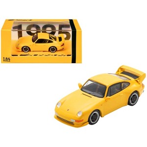 1995 Porsche 911 Carrera RS 3.8 Yellow 1/64 Model Car by Spark