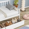 NicBex Twin Size Daybed with Storage 77.3" Wooden Frame Day Bed with Slatted Sides and 2 Spacious Drawers for Apartments, White - 4 of 4