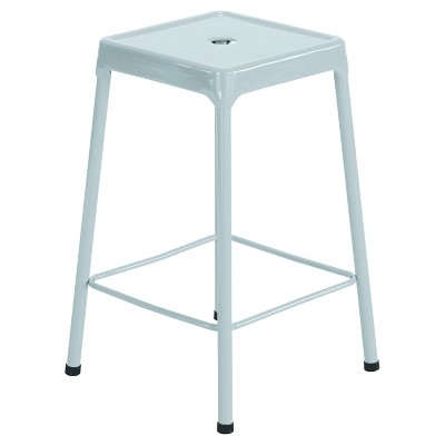 Safco Counter-Height Steel Stool, Silver