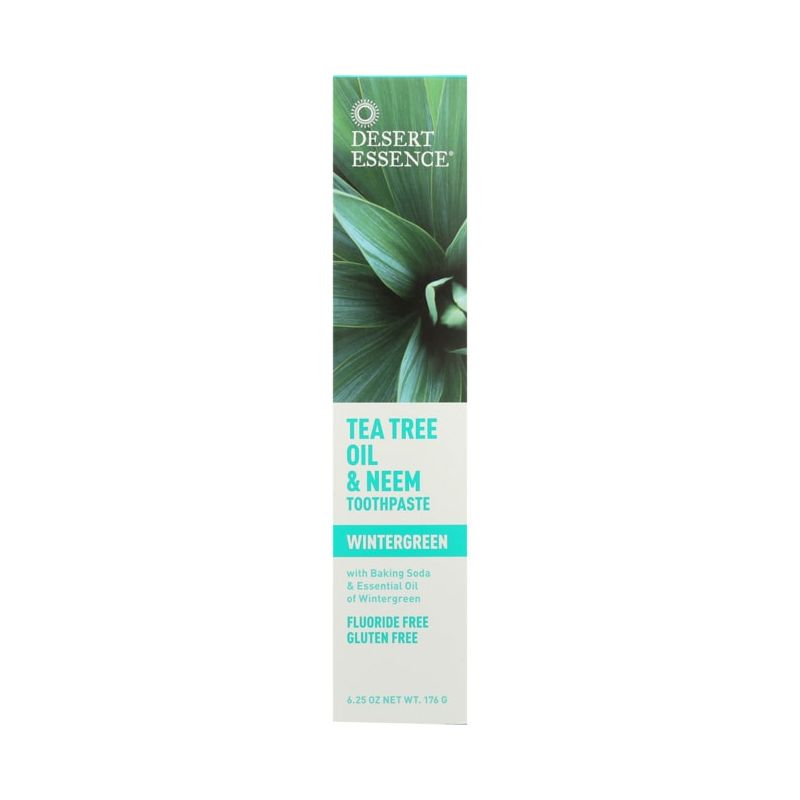 Desert Essence Tea Tree Oil Toothpaste & Neem- Wintergreen 6.25oz, 1 of 2