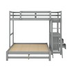 CAVINAS Twin over Full Bunk Bed with Desk Pine Bed Frame with Drawers and Inclined Ladder for Bedroom - 4 of 4