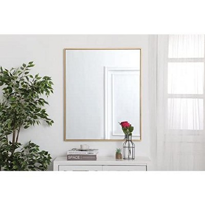 Elegant Blue Silver Rectangular Wall Mirror 30" x 36"