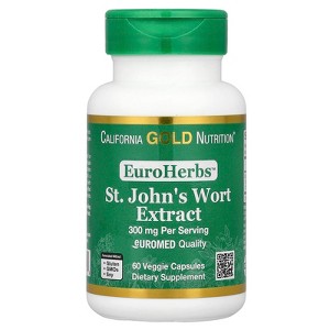 California Gold Nutrition EuroHerbs™, St. John's Wort Extract, Euromed Quality, 300 mg, 60 Veggie Capsules - 1 of 3