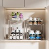 Aoibox 2-Tier Clear Under Sink Organizers Stackable Acrylic Bathroom Cabinet Pantry Storage with Dividers 2 Sets - 3 of 4