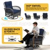 UPHA 3-Piece Patio Outdoor Wicker Swivel Rocking Chair Set with Side Table and Cushions - 3 of 4