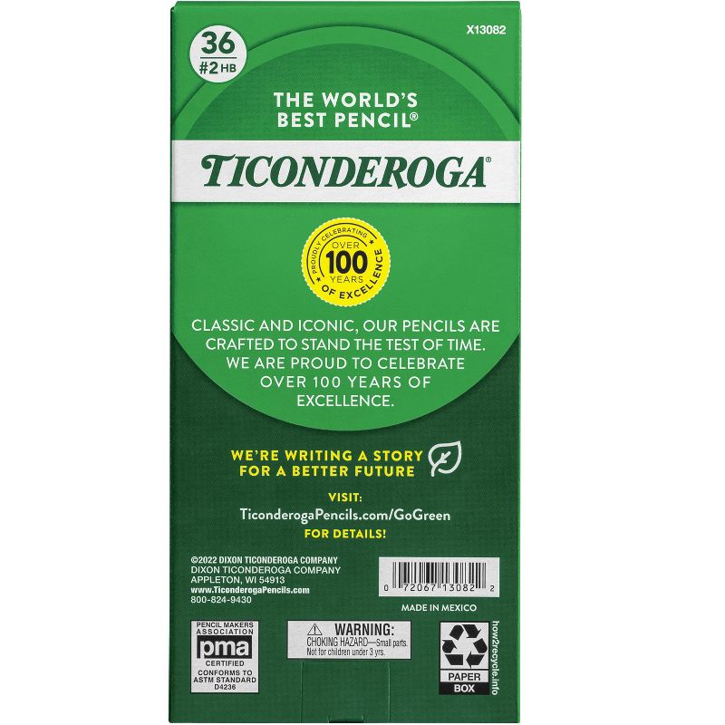 Ticonderoga My First TriWrite Triangular Graphite Pencils with Erasers, No 2 Tip, Yellow, Pack of 36, 4 of 5