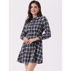 INSPIRE CHIC Women's Plaid Long Sleeves A-Line Button Up Casual Shirt Dress - 2 of 4