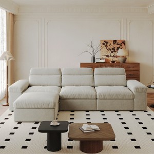 GDFStudio Lismore Modern Minimalist 4 Seater Sectional Sofa with Adjustable Backrest and Storage - 1 of 4