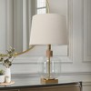 LNC Flabellum 24-in Traditonal Bedside/Standard Table Lamps, Polished Gold and Seeded Glass with Fabric Shade - 2 of 4