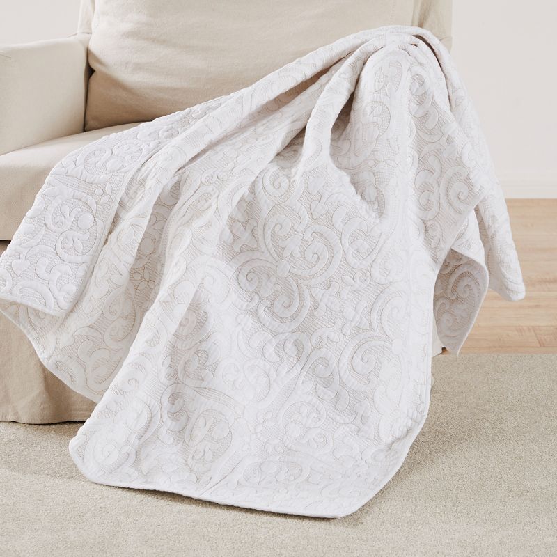 Sherbourne Taupe Stitch Quilted Throw  - Levtex Home, 2 of 5