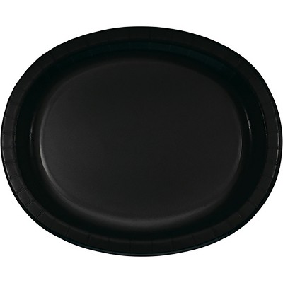 8ct Black Oval Plates