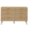 NicBex 6 Double Dresser with Rattan Drawers Bedroom Dresser for Bedroom Wood Chest of Drawers Closet Organizers with Storage - 3 of 4