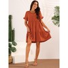 Seta T Women's V Neck Ruffle Short Sleeve Tiered A-Line Flowy Beach Babydoll Dress with Pockets - 4 of 4