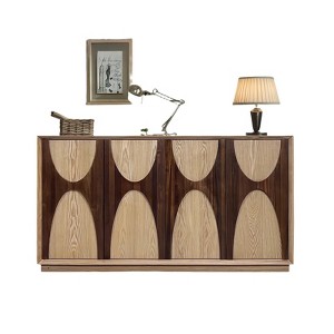 Dexmalle Modern 4 Mountain Pattern Door Wooden Cabinet with Adjustable Shelves - 1 of 4