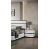 Vynxaria Contemporary Nightstand: White High Gloss Finish with USB Port & Metallic Accents for Modern Bedrooms - 2 of 4