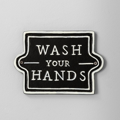 'Wash Your Hands' Wall Sign Black/White - Hearth & Hand™ with Magnolia