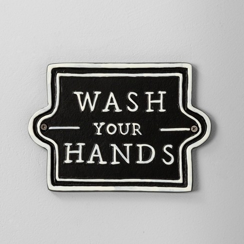 Wash Your Hands Wall Sign Black White Hearth Hand With Magnolia Target