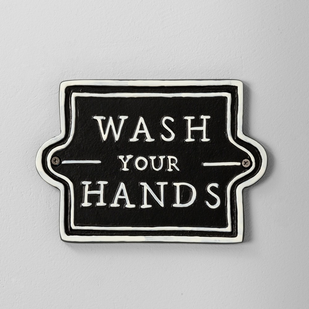 Wall Sign Wash Your Hands Black - Hearth & Hand with Magnolia