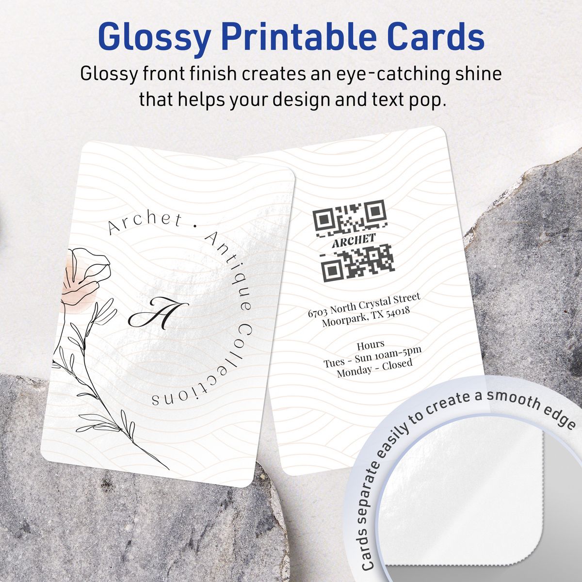 Avery Glossy White Postcards, 6" x 9" Rectangle Rounded Corners - thumbnail 2