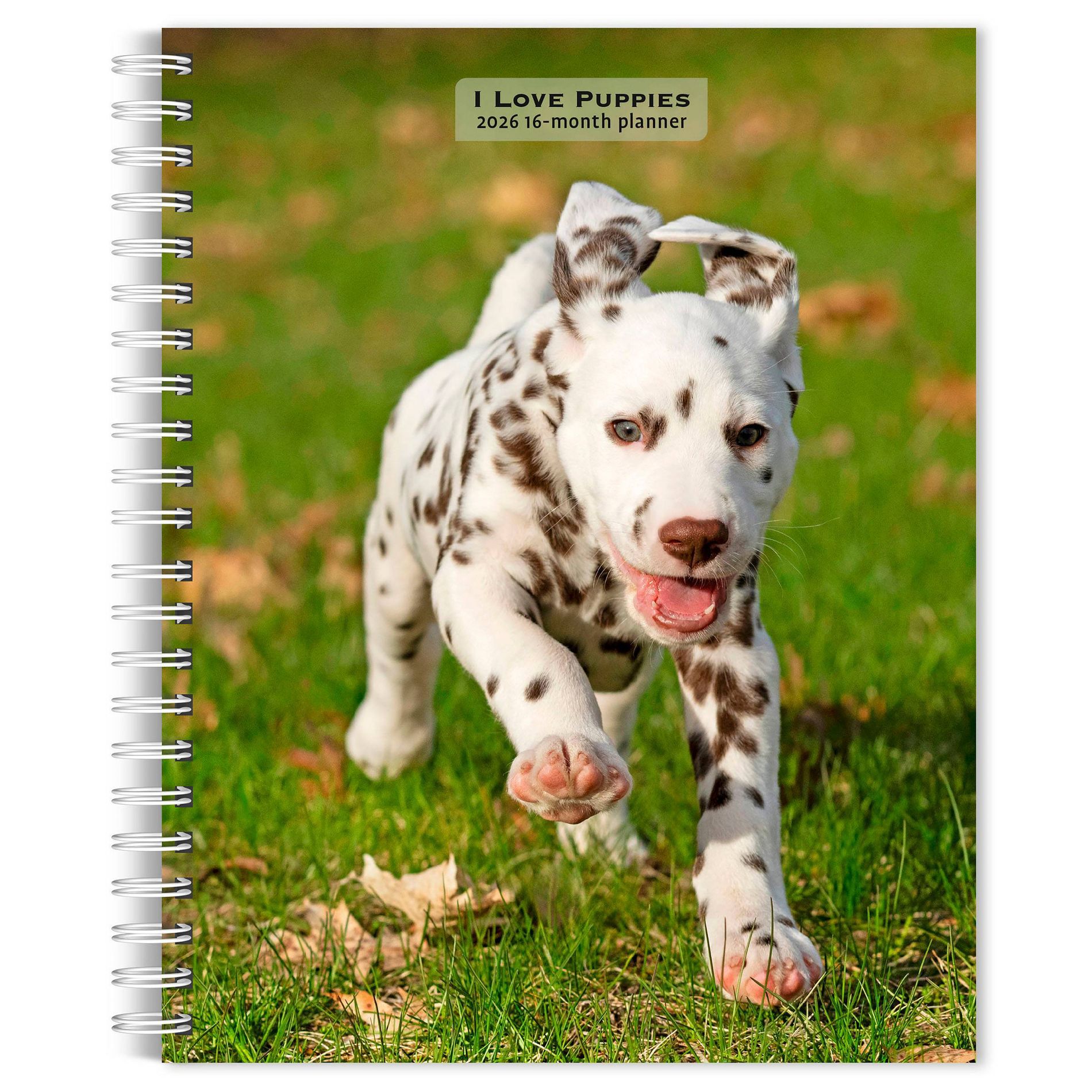 BrownTrout 2025/2026 I Love Puppies 6"x7.75" Spiral-Bound Wire-O Engagement Planner Calendar