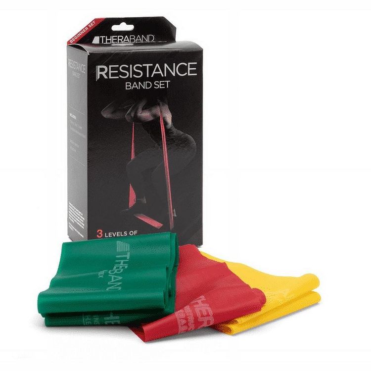 THERABAND Resistance Bands Set, Yellow/Red/Green, Beginner, Non-Latex, 6 of 6