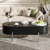 QingMoon 47.2" Lift Top Coffee Table, with 360° Rotating Tray, Hidden Compartment, Wooden Coffee Table for Home Living Room - 2 of 4