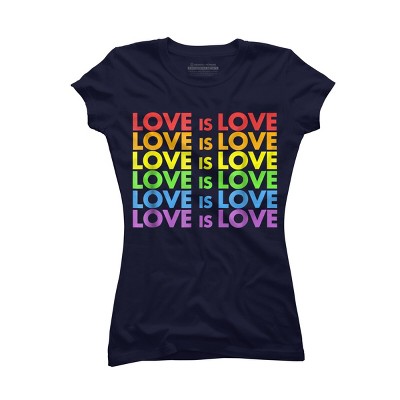 Design By Humans Pride Love Is Love By Luckyst T-shirt - Navy - Medium ...