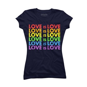 Adult Design By Humans Pride Love is Love By Luckyst T-Shirt - Navy - 2X Large - 1 of 2