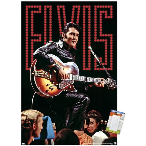 Trends International Elvis Presley - 68 Concert Unframed Wall Poster Print  White Mounts Bundle 14.725