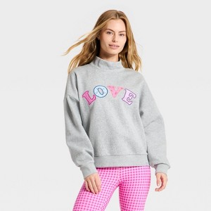 Women's Valentine's Day Mock Neck Sweatshirt - JoyLab™ - 1 of 3