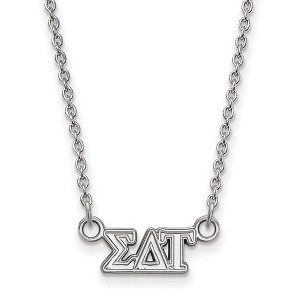 Black Bow Jewelry Sterling Silver Sigma Delta Tau Greek Life Necklace 18 Inch - 1 of 4