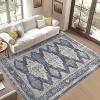 Area Rug Washable Soft Vintage Large Rug Retro Foldable Low Pile Indoor Floor Carpet Farmhouse Non-Slip Throw Rugs Dining Room - 2 of 4