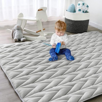 Biloban-Muslin Baby Play Mat | Playpen Mat - Large Padded Foam Tummy Time Activity Mat for Infant & Toddler