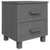 vidaXL Bedside Cabinets HAMAR 2 pcs Dark Gray 15.7 in.x13.8 in.x17.5 in. Solid Wood - 3 of 4