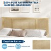 Bed Frame with Natural Rattan Headboard, Sturdy Wooden Slats, Metal Platform, Boho Cane Mattress Support, No Box Spring Needed, Stylish - 3 of 4
