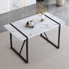 CENGHU Rectangular Dining Table, Rustic Industrial Wood Dining Table for 6 Pepole, Kitchen Table with Black Metal Legs, for Dining Room, Kitchen - 2 of 4