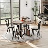 Round Dining Table, 59 In Wood Kitchen Table for 4-6 Man, Farmhouse Dinner Table with Wooden Tabletop, Adjustable Feet,  Metal Base - 4 of 4