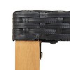 vidaXL Patio Bench 47.2 in. Black Poly Rattan and Solid Acacia Wood - 4 of 4