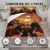 Acoinel 3 Pcs Rustic Wildlife Lightwight Ultra Soft Comforter Set with 2 Pillowcases, FULL, Brown - 2 of 4