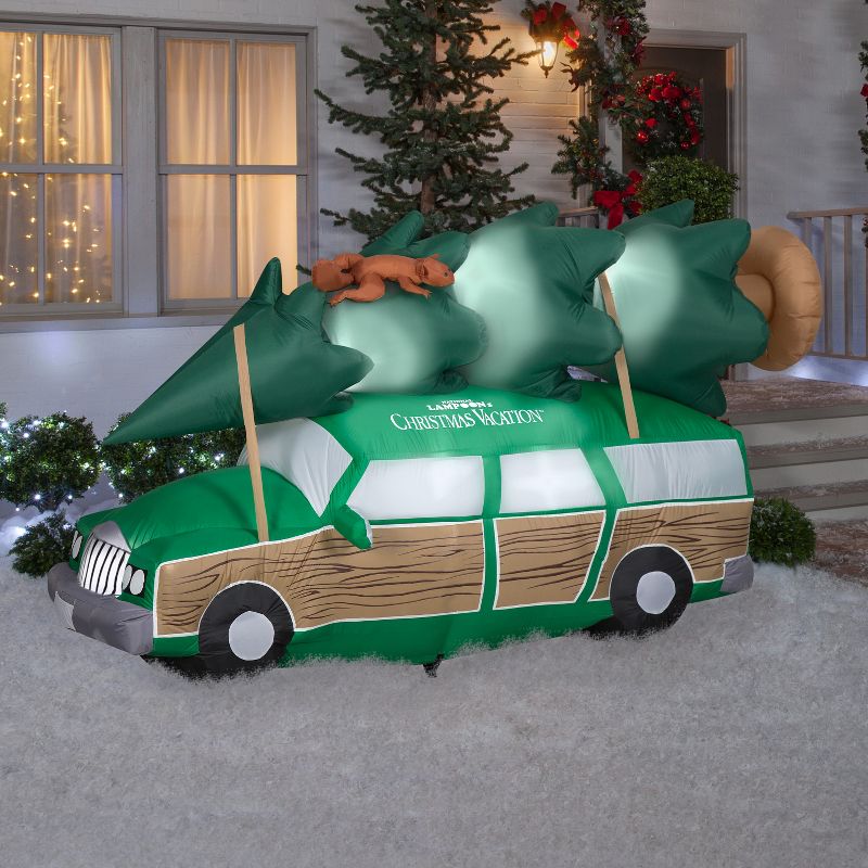 Gemmy Christmas Airblown Inflatable NLCV Station Wagon w/Squirrel & Tree Scene, 5 ft Tall, Multi, 2 of 3