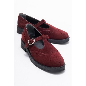 Janney - Burgundy Suede Genuine Leather Loafer Shoe (Women) | Forever & Always Shoes - 1 of 4