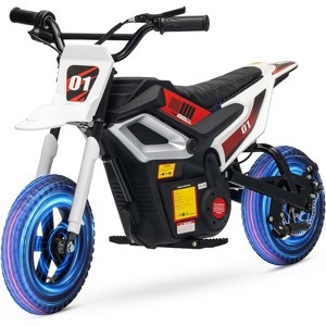 24V Kids Electric Dirt Bike - 350W Motorcycle with Rear Suspension, 13.7 MPH, 12-Mile Range, Twist Grip Throttle, Rubber Tires - 1 of 4