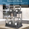 NewHome"2-Pack 2-Tier Under Sink Organizer with L-Shape Sliding Shelves, Hooks & Hanging Cups for Storage"Black - 4 of 4