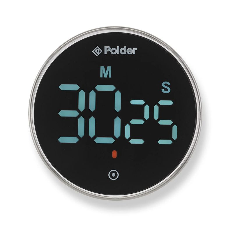Polder Twist Digital Kitchen Timer with Extra Large Display and 100 Minute Countdown, Black, 3 of 7