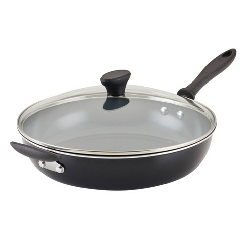 12-Inch Deep Frying Pan with Lid and Helper Handle