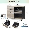 GALAXHERO  3-Drawer Wood File Cabinet, Mobile Lateral Filing Cabinet, Printer Stand with Open Storage Shelves for Home Office - 2 of 4