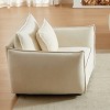 Modern Office Room Single Sofa Accent Chair,Chenille Fabric Upholstered Armrests Chair,Solid Wood Bedroom Lounge Chair-Cuddlewood - 3 of 4