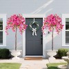 6FT Artificial Bougainvillea Tree Realistic Artificial Outdoor Trees - Tall Fake Floor Plant with Silk Pink Flowers Faux Trees for Home Decor Wedding - 2 of 4