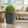 NAYSAYE Tapered Planter 18 Inch Tall Metal Plant Pot with Drainage Hole for Indoor and Outdoor Gardening, Black, 18"*16"*16" - 4 of 4