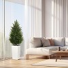 Vitalismo 5ft Artificial Cedar Topiary Trees with Planter for Indoor and Outdoor UV Protection Christmas Trees for Home Decor Set of 2 - 4 of 4